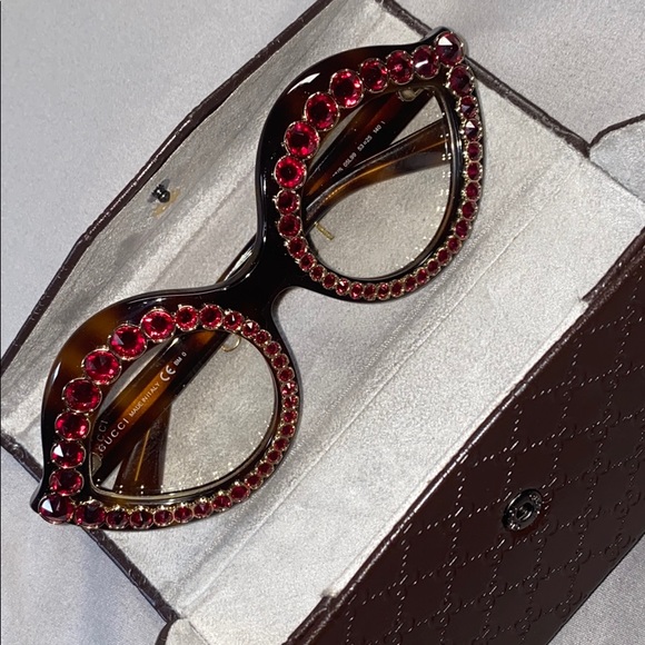 Gucci Red Crystal Eyeglasses - Picture 9 of 10